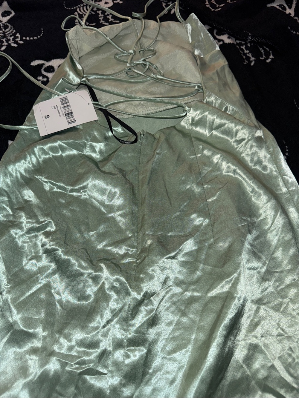 Forever 21 Sage Green Satin Midi Slip Dress